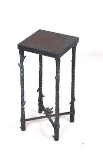 Ornate Cast Iron Floral & Bird Square End Table