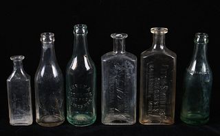 Mid 1900's Collection of Six Montana Glass Bottles