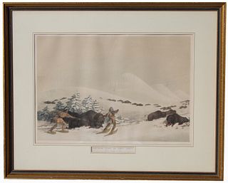 George Catlin (1796 - 1872) "Buffalo Hunt"