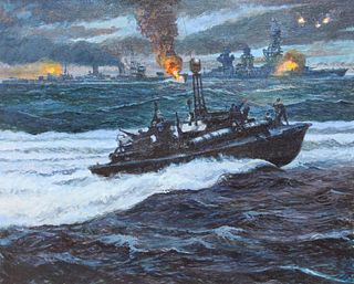 Brian Sanders (B. 1937) "Battle of Leyte Gulf"