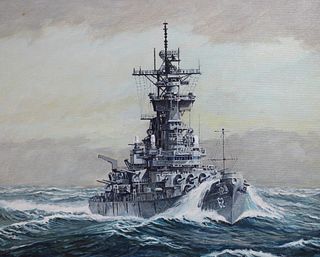 Brian Sanders (B. 1937) "USS New Jersey"