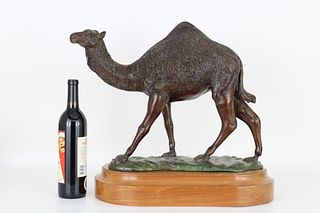 Large Bronze Camel Figure on Stand