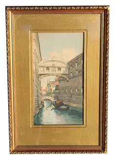 A. Torinelli? Signed Venice Canel Watercolor