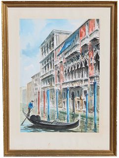 Signed, Venice Italy Impressionist Watercolor