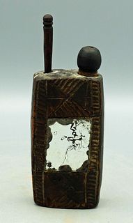 Kohl Carved Wood Container, Morocco or Ethiopia