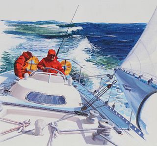 Ron Fletcher (B. 1925) "Ocean Racer/Yachting"