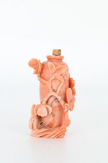 Chinese Carved Coral Snuff Bottle