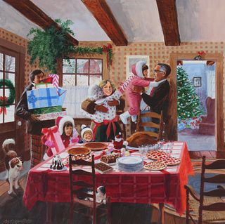 Mel Crawford (B. 1925) "Christmas Dinner"