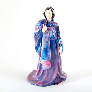 Royal Doulton Figurine, A Geisha, Rare Lavender, Blue and Pink Colorway