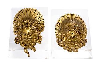 * Two Louis XV Style Gilt Bronze Mounts Height of largest mount 8 1/2 inches.