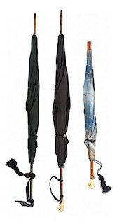 Three Victorian Umbrellas Length of longest 36 1/4 inches.