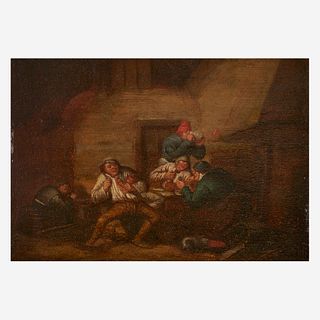 Follower of Adrian Jansz van Ostade (Dutch, 1610-1685), , The Drunken Trio in a Tavern