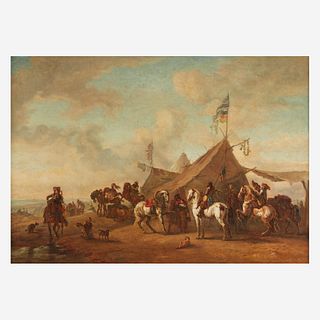 After Philips Wouwerman (Dutch, 1619–1668) | An 18th Century (French) Composition, , The Army Camp