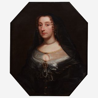 Attributed to Adriaen Hanneman (Dutch, C. 1601–1671), , Portrait of a Lady in Mourning Wearing a Pearl Necklace, Bust-Length
