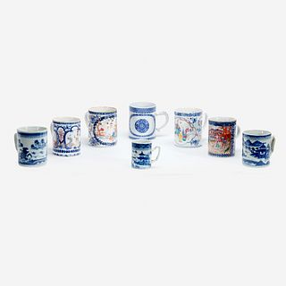 A Collection of Eight Chinese Export Porcelain Coffee Cans, 18th/19th century