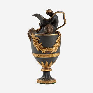 A Wedgwood Parcel-Gilt and Bronzed Black Basalt Ewer, Late 18th/early 19th century