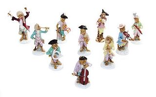 * A Group of Continental Porcelain Figures Height of tallest 6 1/2 inches.