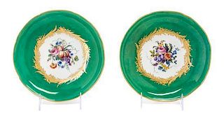 * Pair of Sevres Style Porcelain Saucers Diameter 8 1/4 inches.