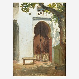 Victor Eeckhout (Belgian, 1821-1879), , Porte Mauresque d'un Patio
