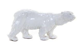 * A Continental Porcelain Model of a Polar Bear Width 8 3/4 inches.
