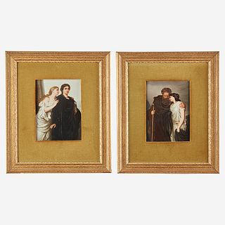 Two KPM and KPM Style Painted Porcelain Plaques after Emil Teschendorff (German, 1833-1894), 19th/early 20th century