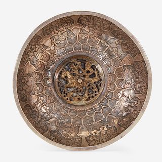 An Ottoman Repoussé Silver and Silver-Gilt Wine Bowl, Balkans, probably Serbia, 16th century
