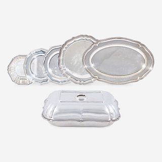 A Group of Six Continental Silver Dishes, Various makers and dates