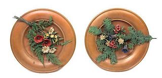 * Two Austrian Cold-Painted Bronze Plaques Diameter 13 1/2 inches.