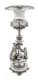 * A Swedish Silver Wine Cooler, Gustav Mollenborg, Stockholm, 1862, the cooler of urn form with an acanthus border at the rim an