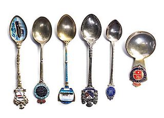 * A Collection of Silver-Plate Souvenir Spoons