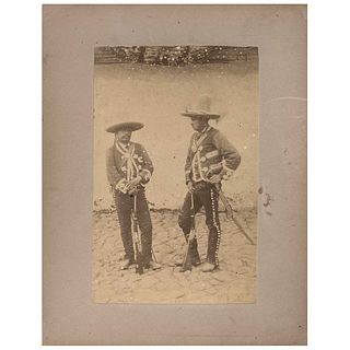 ABEL BRIQUET, Guardias Rurales, from the series Vistas Mexicanas, Unsigned, Albumen on cardboard, 7.4 x 4.7" (19 x 12 cm)