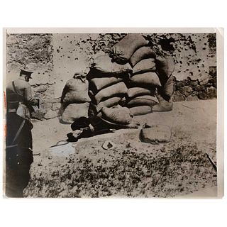 UNIDENTIFIED PHOTOGRAPHER, Fusilamiento de León Toral, México, 1929, Unsigned, Intervened reprography, 8.6 x 7" (22 x 18 cm)