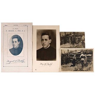 UNIDENTIFIED PHOTOGRAPHER, Miguel Agustín Pro, Unsigned, Albumen and photomechanical prints, Different sizes, Pieces: 4