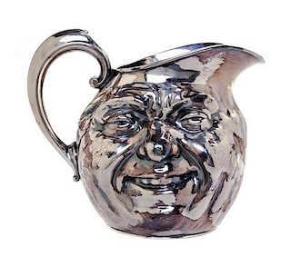 An American Silver-Plate Face Jug, Reed & Barton, Taunton, MA, 1854, with a C-scroll handle and the face of John Barleycorn.