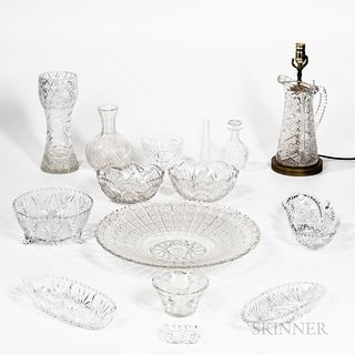 Large Group of Colorless Glass Tableware