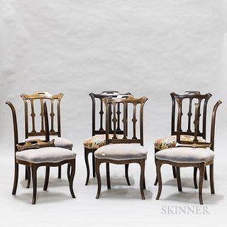Set of Six Victorian Rosewood Side Chairs