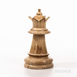 Monumental Ceramic White Queen Chess Piece