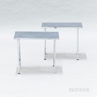 Pair of Stainless Steel Side Tables