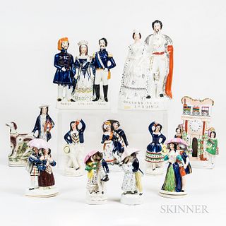 Eleven Victorian Staffordshire Figures and Figural Groups