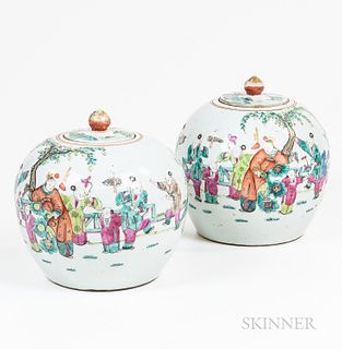 Pair of Chinese Ceramic Ginger Jars