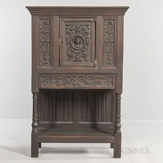 Jacobean-style Carved Oak Cabinet
