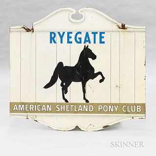 Ryegate Tin Double-sided "American Shetland Pony Club" Sign
