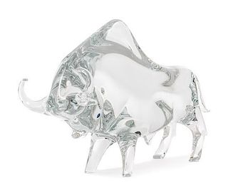 * A Molded Glass Animal Figure Height 7 3/4 inches.