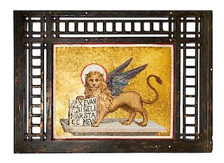 An Italian Mosaic Plaque Height 28 1/2 x width 35 1/2 inches.