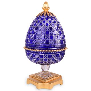 Imperial Style Cobalt Crystal & Dore Bronze Egg