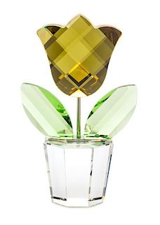 * A Swarovski Model of a Tulip Height 7 3/4 inches.