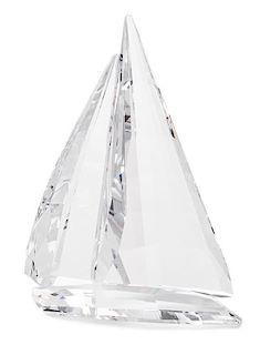 * A Swarovski Model of a Sailboat Height 4 inches.