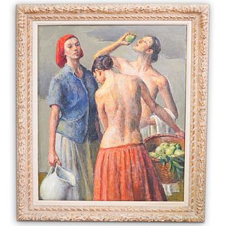 Robert Brackman (American, 1898-1980) " Harvest Time" Oil on Canvas