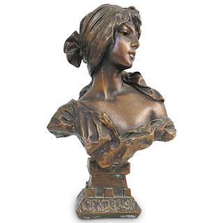 Emmanuel Villanis (1858-1914) "Cendrillon" Bronze Bust