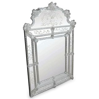 Venetian Glass Etched Wall Mirror